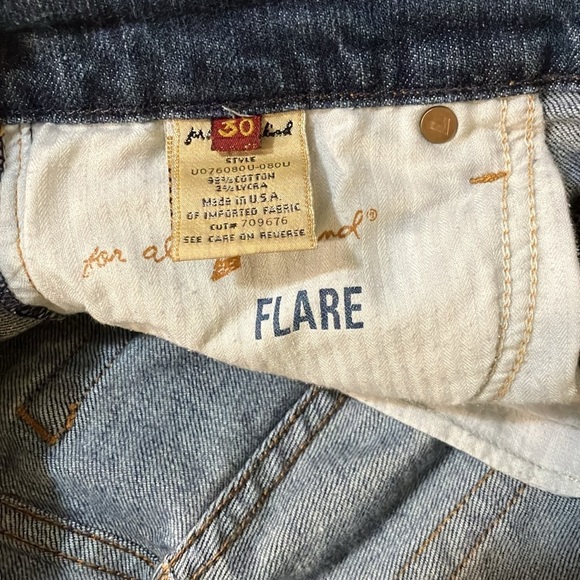 Seven for All Mankind flare dojo 5 pocket classic denim jeans USA 30 X 29 - Picture 6 of 7